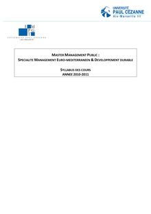 Master Management Euromediterraneen -DD 2010 2011