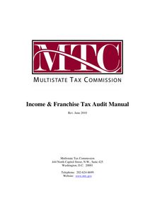 MTC Income Tax Audit Manual DRAFT vIII