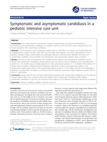 Symptomatic and asymptomatic candidiasis in a pediatric intensive care unit