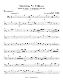 Partition Trombone 1, Symphony No.34, F major, Rondeau, Michel