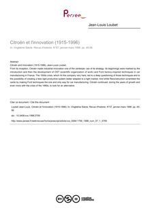 Citroën et l innovation (1915-1996) - article ; n°1 ; vol.57, pg 45-56