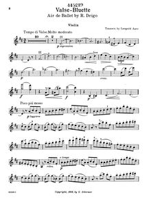 Partition de violon, Arlekinada, Les millions d Arlequin / Harlequin s Millions par Riccardo Drigo