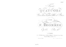 Partition parties complètes, 3 corde quatuors, Op.85, Krommer, Franz par Franz Krommer