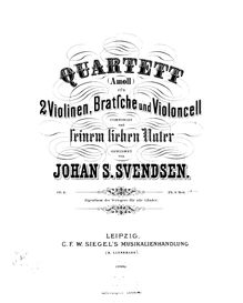 Partition violon 1, corde quatuor en A minor, Op.1, Svendsen, Johan par Johan Svendsen