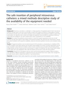 The safe insertion of peripheral intravenous catheters: a mixed methods descriptive study of the availability of the equipment needed