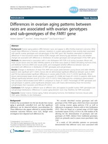 Differences in ovarian aging patterns between races are associated with ovarian genotypes and sub-genotypes of the FMR1 gene