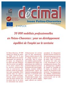 70 000 mobilités professionnelles en Poitou-Charentes : pour un développement  équilibré de lemploi sur le territoire