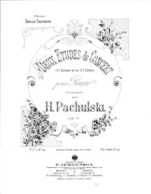 Partition complète, 2 Concert Etudes, Op.7, Pachulski, Henryk