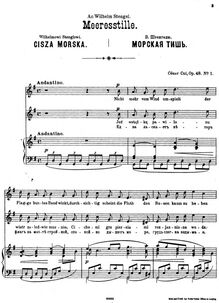 Partition , Cisza morska, 4 Sonnets, Cztery sonety ; Четыре сонета Мицкевича ; Vier Sonette von A. Mickiewicz