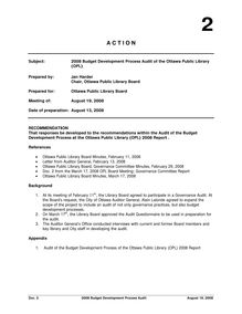Doc 2 2008 Budget Development Process Audit of the  OPL