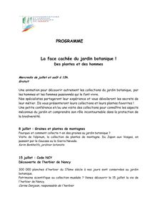 Programme [PDF -55.5 ko] - PROGRAMME La face cachée du jardin ...
