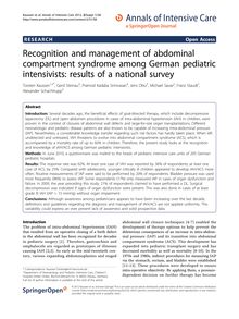 Recognition and management of abdominal compartment syndrome among German pediatric intensivists: results of a national survey