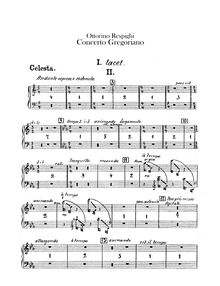 Partition Celesta, Concerto Gregoriano, Respighi, Ottorino