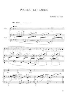 Partition complète, Proses lyriques, Debussy, Claude