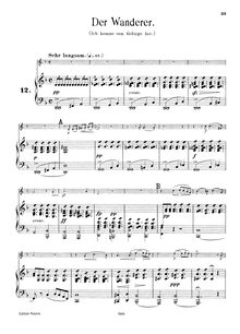 Partition de piano, Der Wanderer, D.493 (Op.4/1), Schubert, Franz