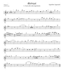 Partition ténor viole de gambe 1, octave aigu clef, Madrigali a 5 voci, Libro 1