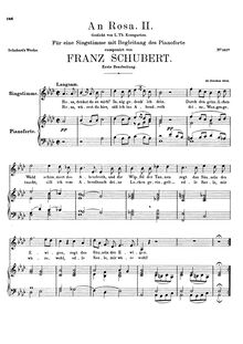 Partition 1st version, An Rosa (II), D.316, To Rosa, A♭ major, Schubert, Franz