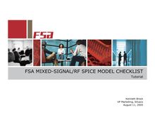 SPICE Model Checklist Tutorial