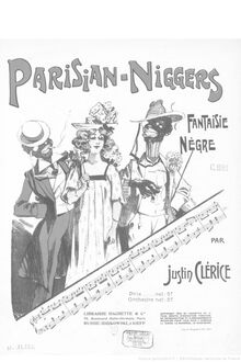 Partition complète, Parisian-niggers, Fantaisie nègre, D minor, Clérice, Justin