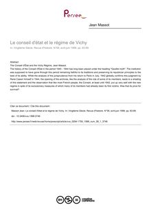 Le conseil d état et le régime de Vichy - article ; n°1 ; vol.58, pg 83-99