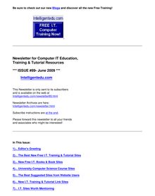 June 2009 Newsletter for Computer IT Education, Training & Tutorial  Resources
