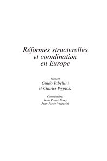 Réformes structurelles et coordination en Europe.
