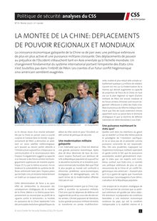 La moNtee de La ChiNe: dePLaCemeNts de Pouvoir regioNaux et moNdiaux