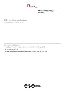 B.D. ou Byzance dessinée - article ; n°14 ; vol.7, pg 95-102
