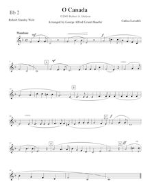 Partition clarinette 2, trompette 2 (B♭), Ô Canada, O Canada, Lavallée, Calixa