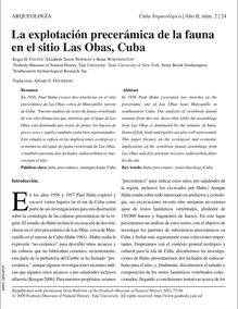 EXPLOTACIÓN FAUNÍSTICA PRECERÁMICA EN EL SITIO LAS OBAS, CUBA