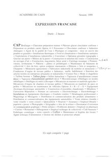 Français 1999 CAP Agent de prévention et de médiation