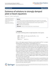 Existence of solutions to strongly damped plate or beam equations