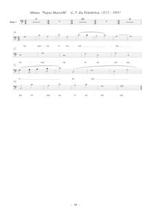 Partition basse 1 , partie, Missa Papae Marcelli, Palestrina, Giovanni Pierluigi da par Giovanni Pierluigi da Palestrina