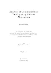 Analysis of communication topologies by partner abstraction [Elektronische Ressource] / von Jörg Bauer