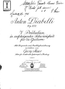 Partition complète, 7 préludes, Op.103, Diabelli, Anton