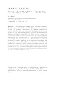 LEXICAL SCOPING AS UNIVERSAL QUANTIFICATION