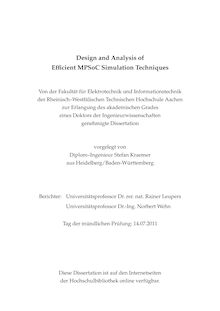 Design and analysis of efficient MPSoC simulation techniques [Elektronische Ressource] / Stefan Kraemer