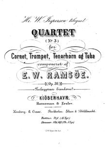 Partition complète, Brass quatuor No.3, Op.30, E♭, Ramsöe, Wilhelm