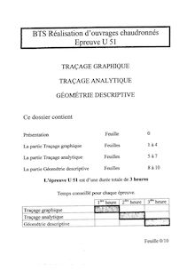Traçage - géométrie descriptive 2004 BTS Réalisation d ouvrages chaudronnés