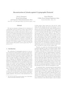 Reconstruction of Attacks against Cryptographic Protocols