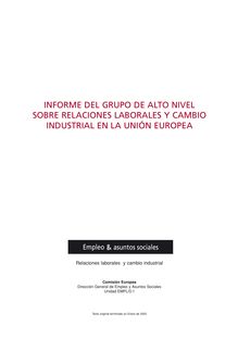 Informe del Grupo de Alto Nivel sobre relaciones laborales y cambio industrial en la Unión europea
