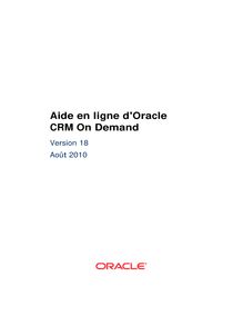 Aide en ligne d'Oracle CRM On Demand