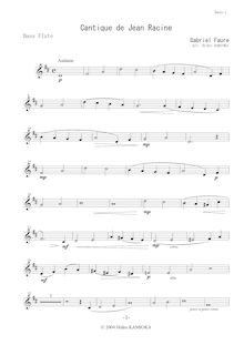 Partition basse flûte , partie, Cantique de Jean Racine, Op.11, Fauré, Gabriel