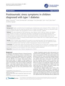 Posttraumatic stress symptoms in children diagnosed with type 1 diabetes