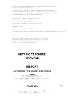 Ontario Teachers  Manuals: History