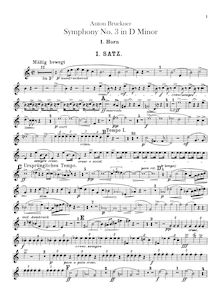 Partition cor 1, 2 (F, E, E♭), 3, 4 (F, E, E♭, B♭), Symphony No.3 en D minor