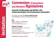 PS - Convention d'investiture aux éléctions législatives - Samedi 10 décembre