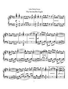 Partition complète, pour Invincible Eagle, D major/G major, Sousa, John Philip par John Philip Sousa
