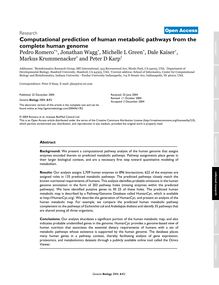 Computational prediction of human metabolic pathways from the complete human genome