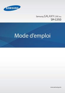 Mode d emploi du Samsung Galaxy Core Plus SM-G350